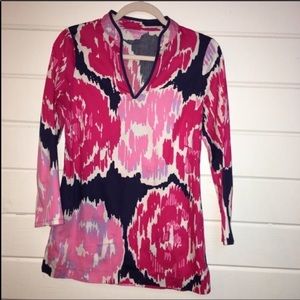$148 Lilly Pulitzer Ciara Tunic - Pink & Navy XS